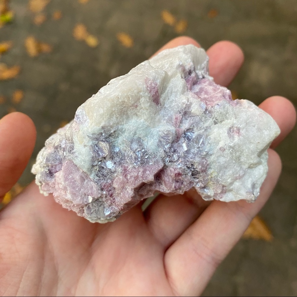 Rubellite Tourmaline Lepidolite Quartz Raw Crystal Gemstone - Picture 4 of 5